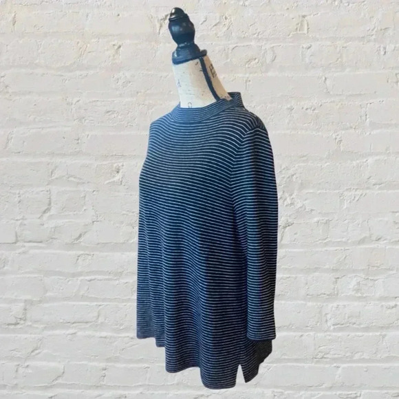 Loft Striped Mock Turtle Neck - Picture 2 of 4